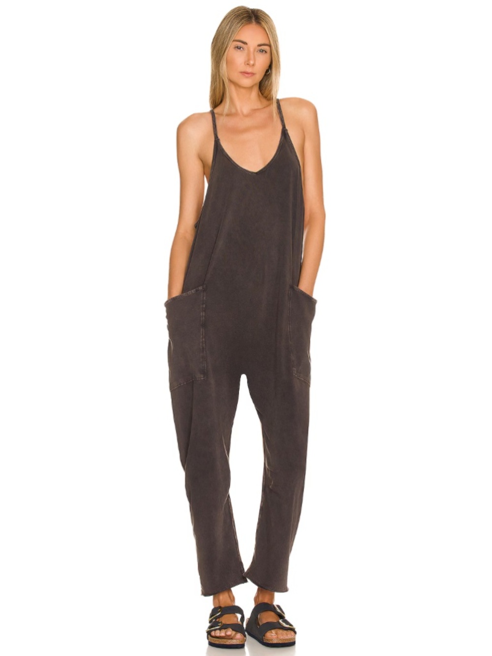 Free People x FP Movement Hot Shot Onesie in Washed Black